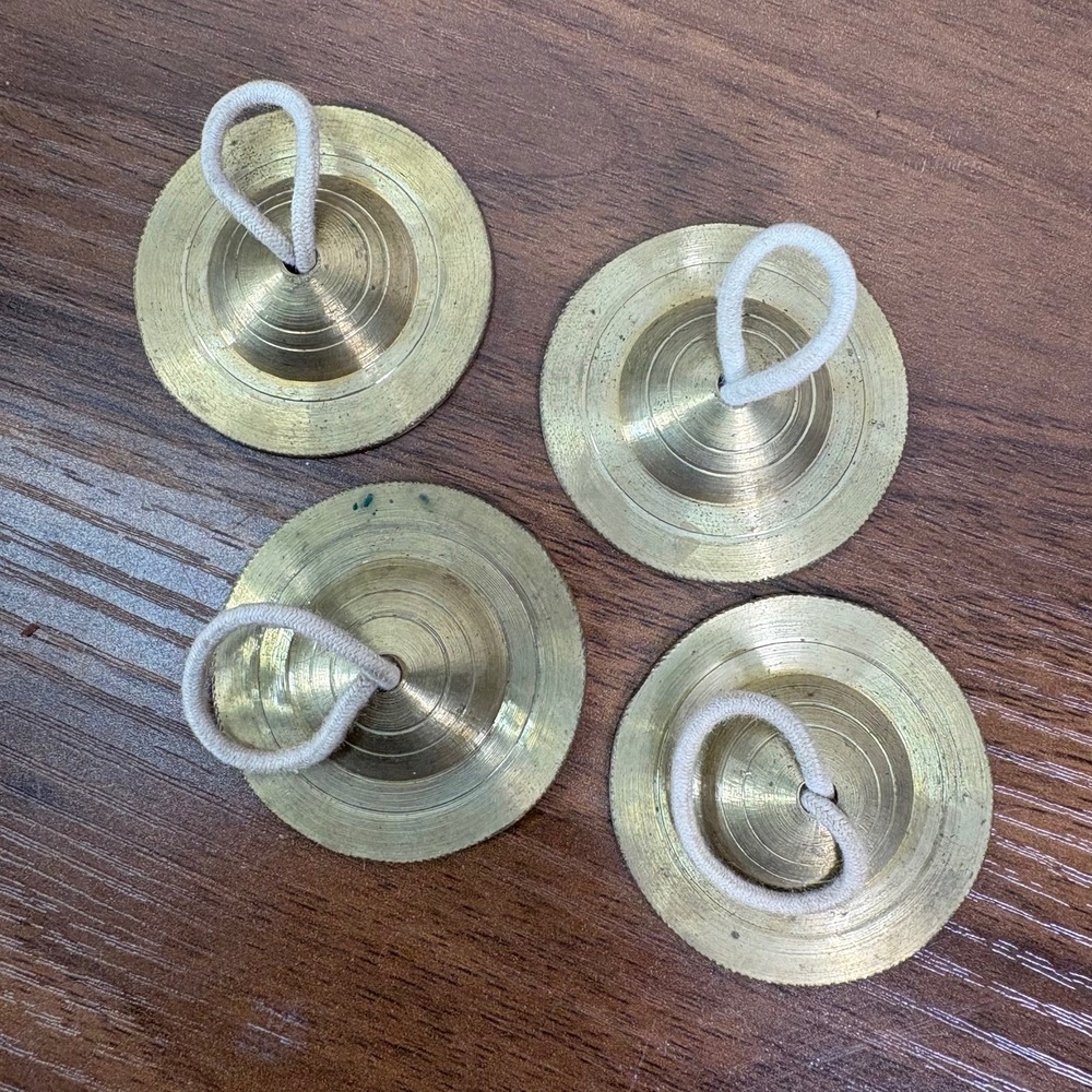 Vintage Manjira Manjeera Brass hand cymbals Percussion Kirtan Lot of 4